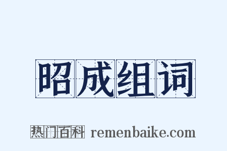 昭成组词是什么意思的图片